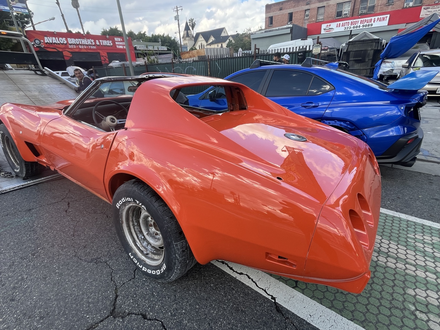 Orange Corvette paintwork at AB Autobody