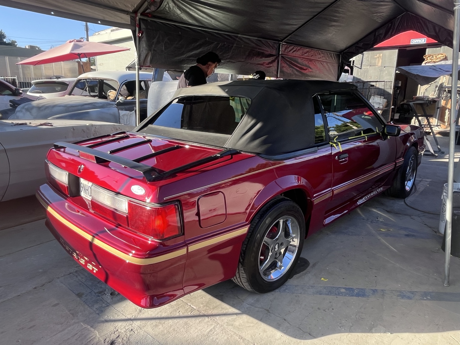 Mustang convertible · Red paint finish